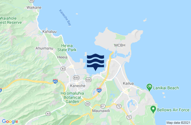 Karte der Gezeiten Kailua, United States