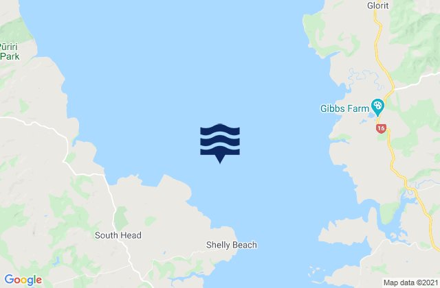 Karte der Gezeiten Kaipara Harbour, New Zealand