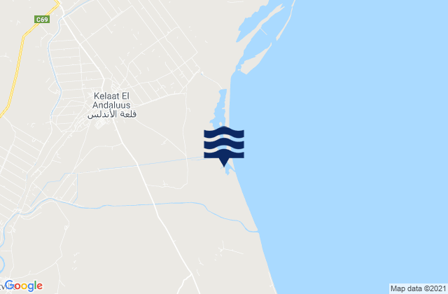 Karte der Gezeiten Kalaat El Andalous, Tunisia