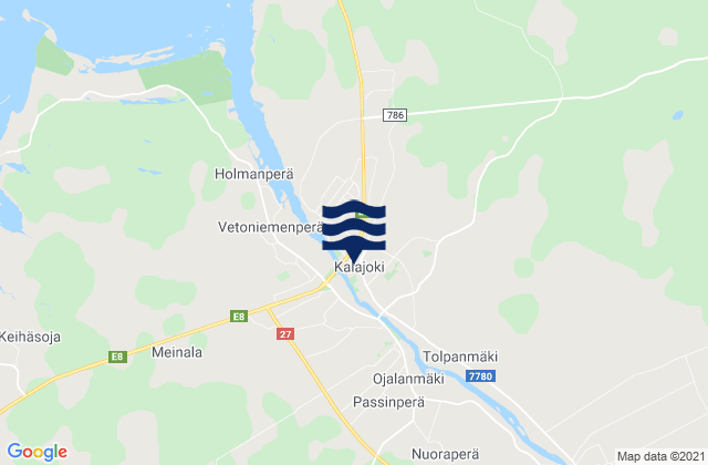 Karte der Gezeiten Kalajoki, Finland