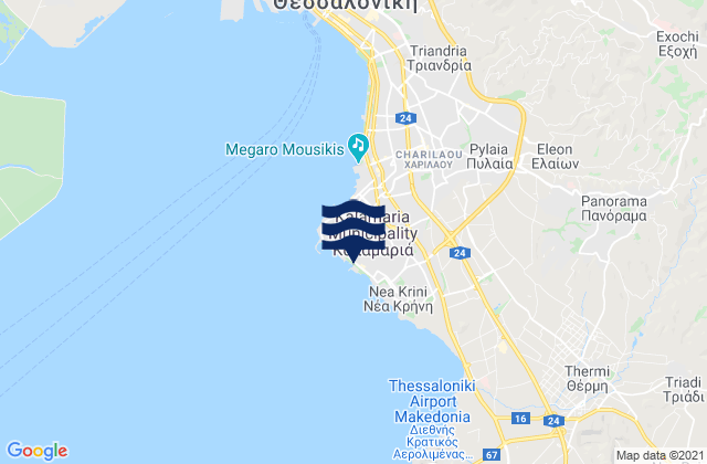 Karte der Gezeiten Kalamariá, Greece
