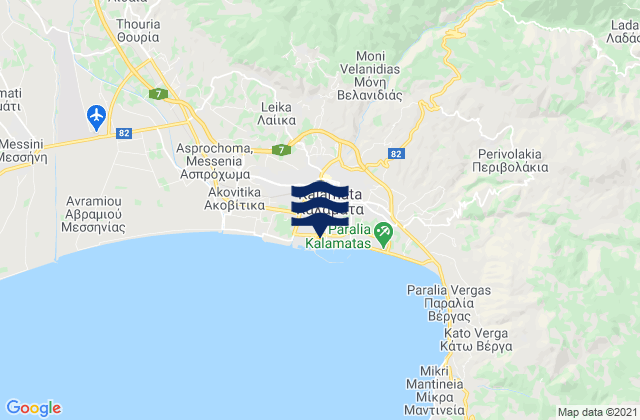 Karte der Gezeiten Kalamata, Greece