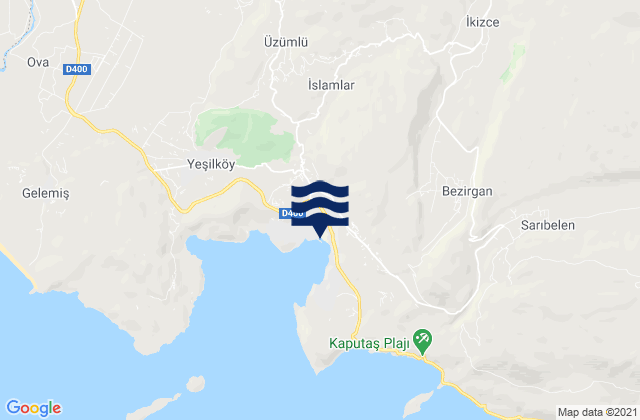 Karte der Gezeiten Kalkan, Turkey