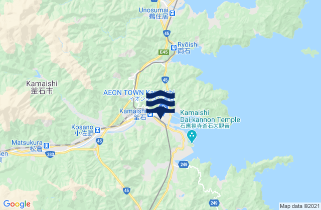 Karte der Gezeiten Kamaishi, Japan