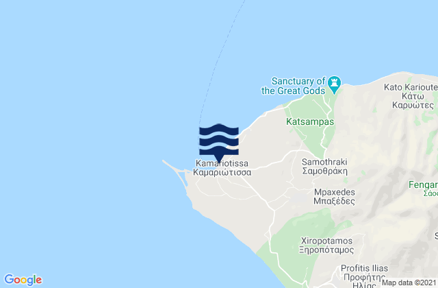 Karte der Gezeiten Kamariótissa, Greece