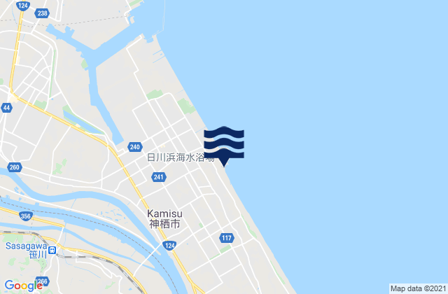 Karte der Gezeiten Kamisu-shi, Japan