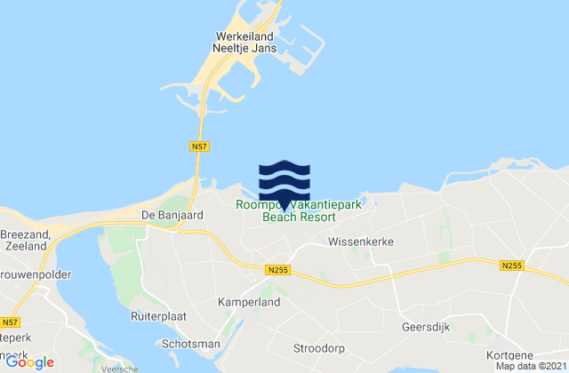 Karte der Gezeiten Kamperland, Netherlands