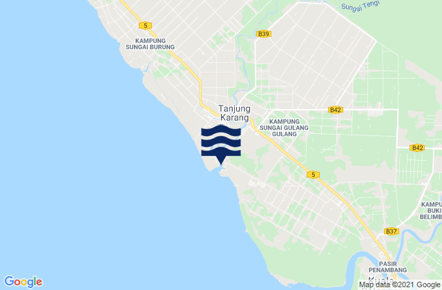 Karte der Gezeiten Kampung Tanjung Karang, Malaysia
