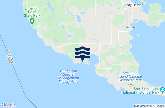 Karte der Gezeiten Kanaka Bay (San Juan Island), United States