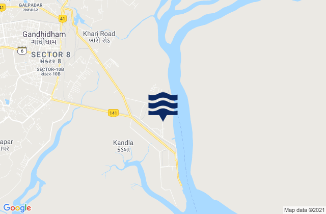 Karte der Gezeiten Kandla Harbour, India