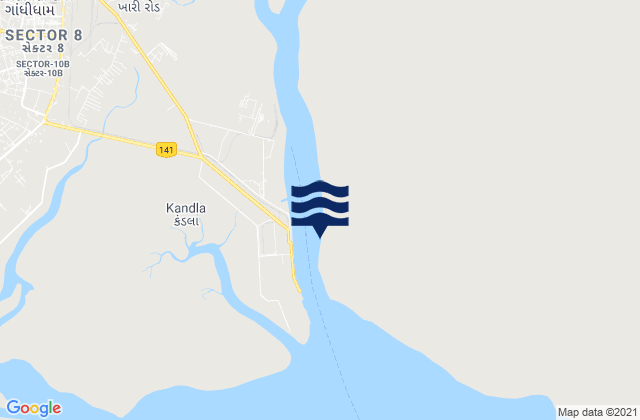 Karte der Gezeiten Kandla, India