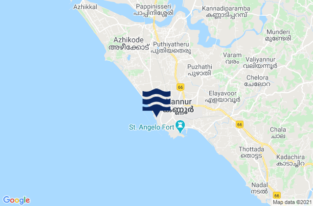 Karte der Gezeiten Kannur, India