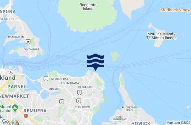 Karte der Gezeiten Karaka Bay, New Zealand