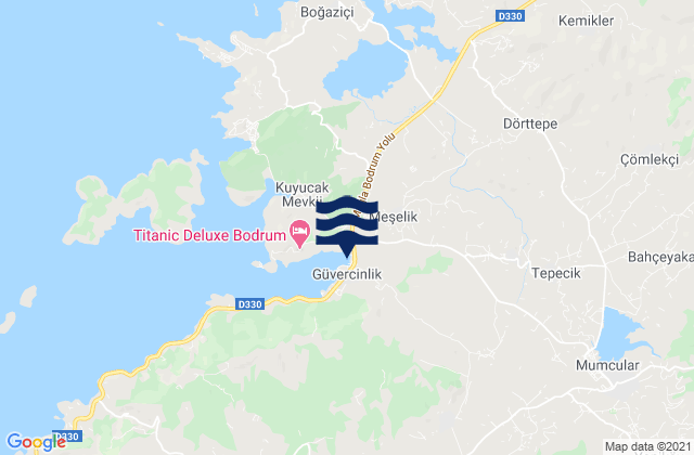 Karte der Gezeiten Karaova, Turkey
