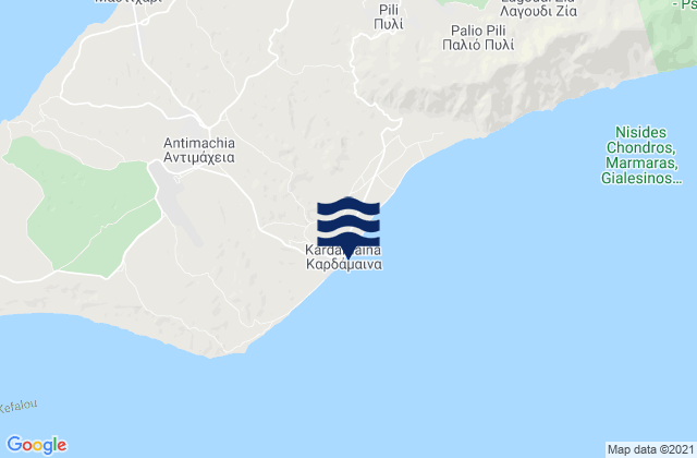 Karte der Gezeiten Kardámaina, Greece