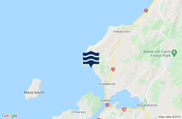 Karte der Gezeiten Karehana Bay - Plimmerton Boating Club, New Zealand