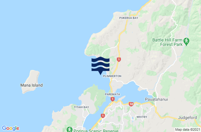Karte der Gezeiten Karehana Bay, New Zealand