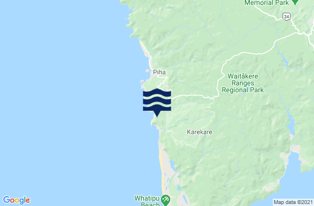 Karte der Gezeiten Karekare Beach Auckland, New Zealand