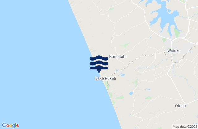 Karte der Gezeiten Karioitahi Beach, New Zealand