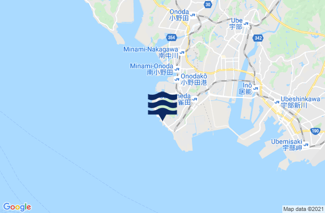 Karte der Gezeiten Kariya (Suo Nada), Japan