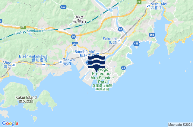 Karte der Gezeiten Kariya, Japan