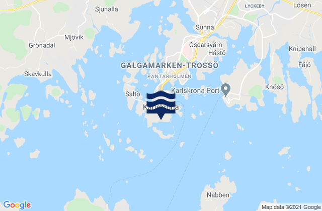 Karte der Gezeiten Karlskrona, Sweden
