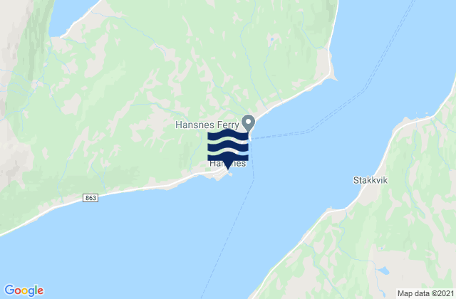Karte der Gezeiten Karlsøy, Norway