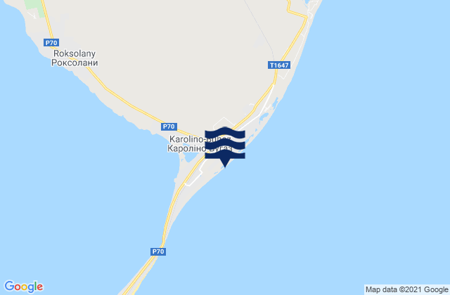 Karte der Gezeiten Karolino-Buhaz, Ukraine