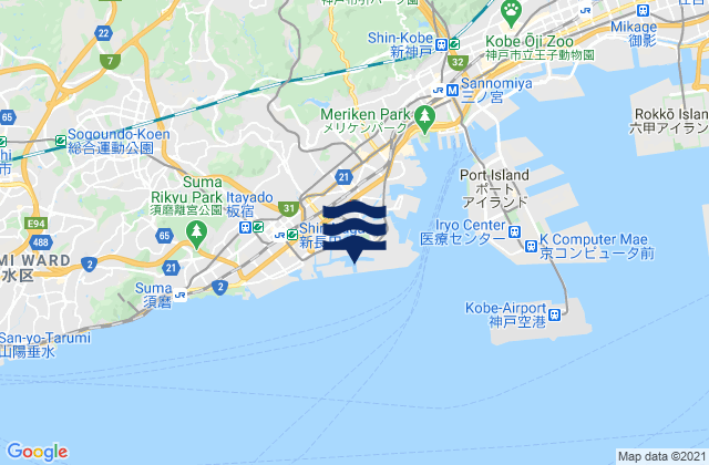 Karte der Gezeiten Karumo Sima, Japan