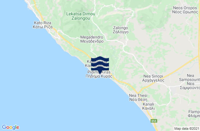 Karte der Gezeiten Kastrosikia, Greece