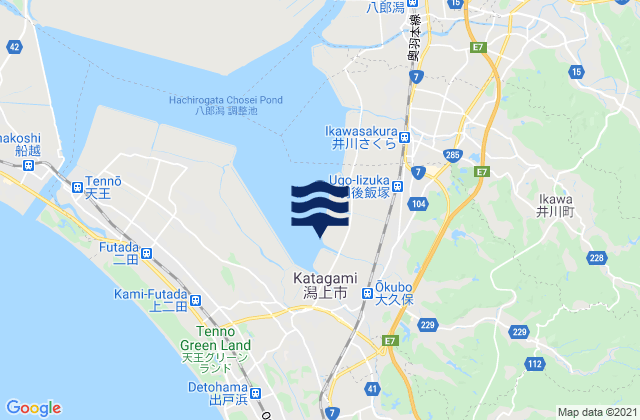 Karte der Gezeiten Katagami-shi, Japan