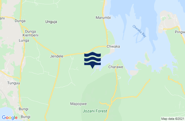 Karte der Gezeiten Kati, Tanzania