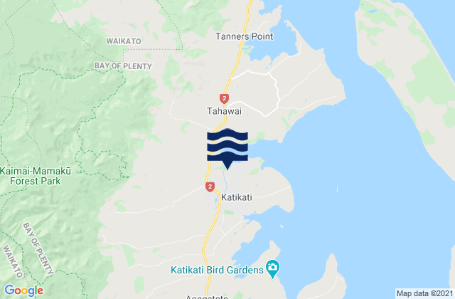 Karte der Gezeiten Katikati, New Zealand