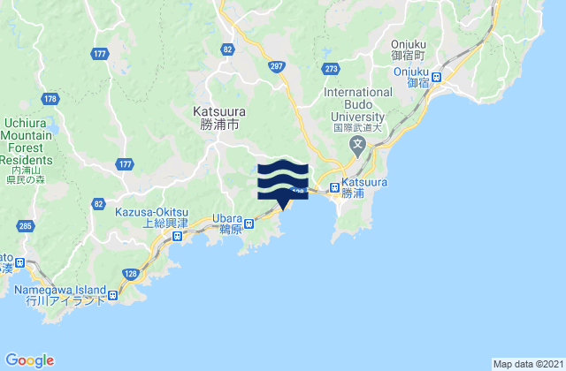 Karte der Gezeiten Katsuura-shi, Japan