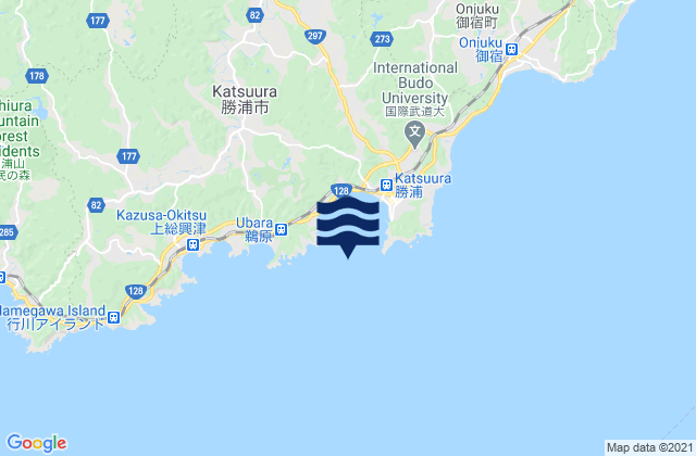 Karte der Gezeiten Katsuura Wan, Japan