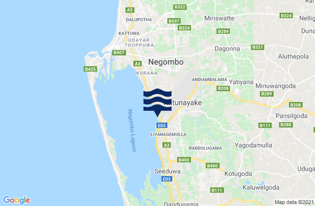 Karte der Gezeiten Katunayaka, Sri Lanka