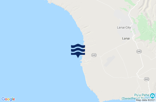 Karte der Gezeiten Kaumalapau Lanai Island, United States