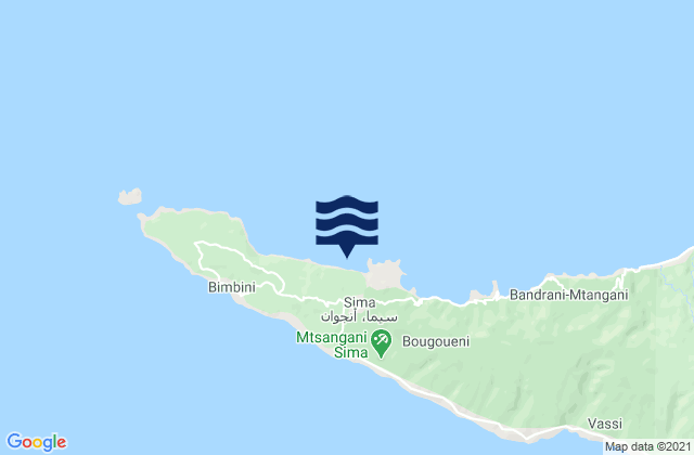 Karte der Gezeiten Kavani, Comoros