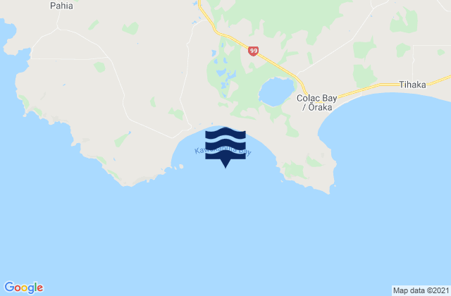 Karte der Gezeiten Kawakaputa Bay, New Zealand
