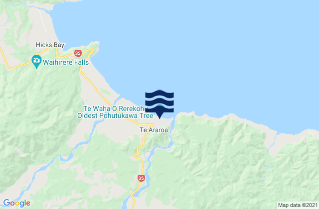 Karte der Gezeiten Kawakawa Bay, New Zealand
