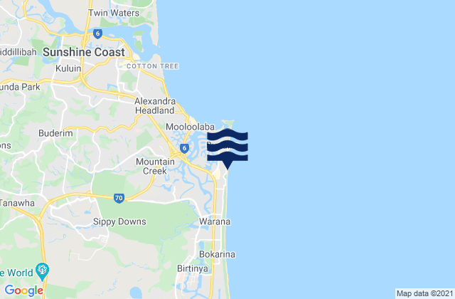 Karte der Gezeiten Kawana Beach, Australia