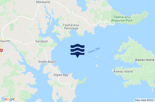 Karte der Gezeiten Kawau Bay, New Zealand