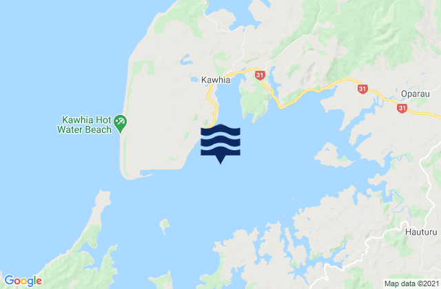 Karte der Gezeiten Kawhia Harbour, New Zealand