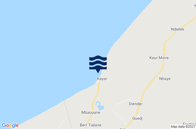 Karte der Gezeiten Kayar, Senegal