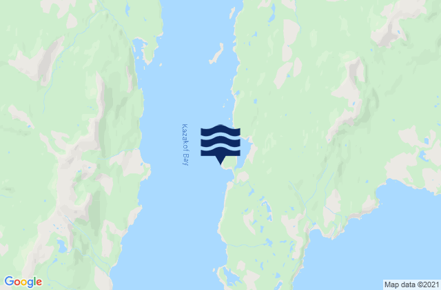 Karte der Gezeiten Kazakof Bay (Marmot Bay), United States