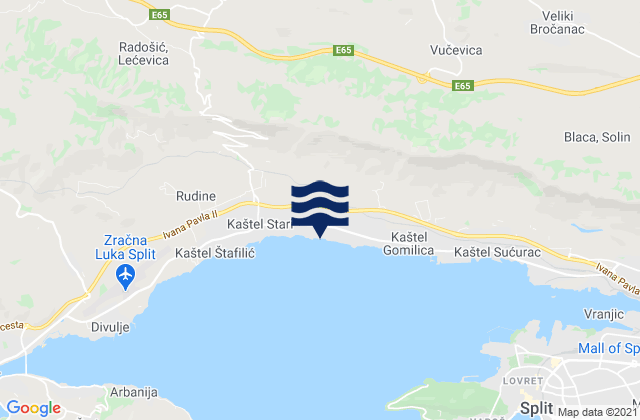 Karte der Gezeiten Kaštel Lukšić, Croatia
