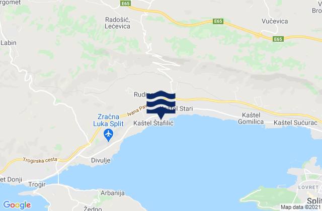 Karte der Gezeiten Kaštel Štafilić, Croatia