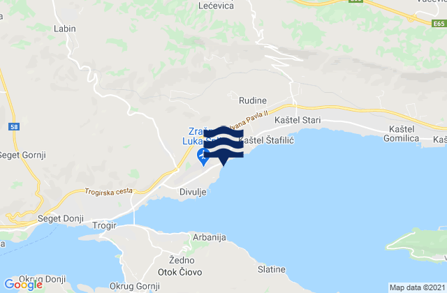 Karte der Gezeiten Kaštela, Croatia