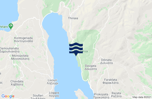 Karte der Gezeiten Kefallonia Regional Unit, Greece