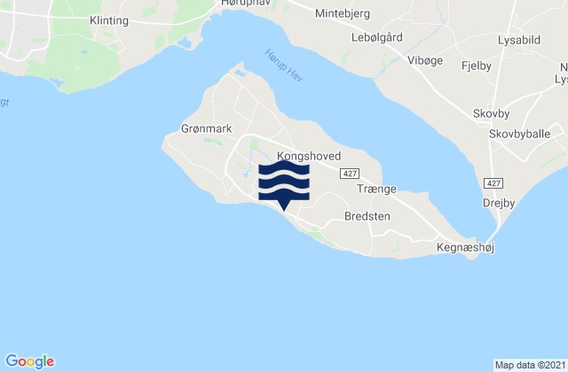 Karte der Gezeiten Kegnæs, Denmark